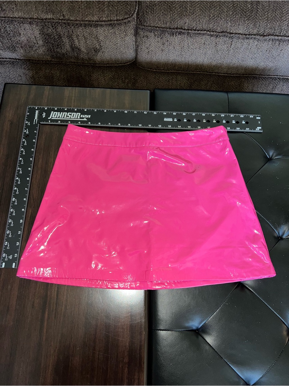 Forever 21 patent leather, hot pink Mini skirt Lg Y2K Barbiecore clubwear - Picture 5 of 5